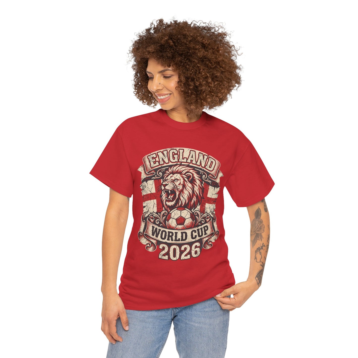 England World Cup 2026 T‑Shirt – Lion Crest Soccer Fan Tee