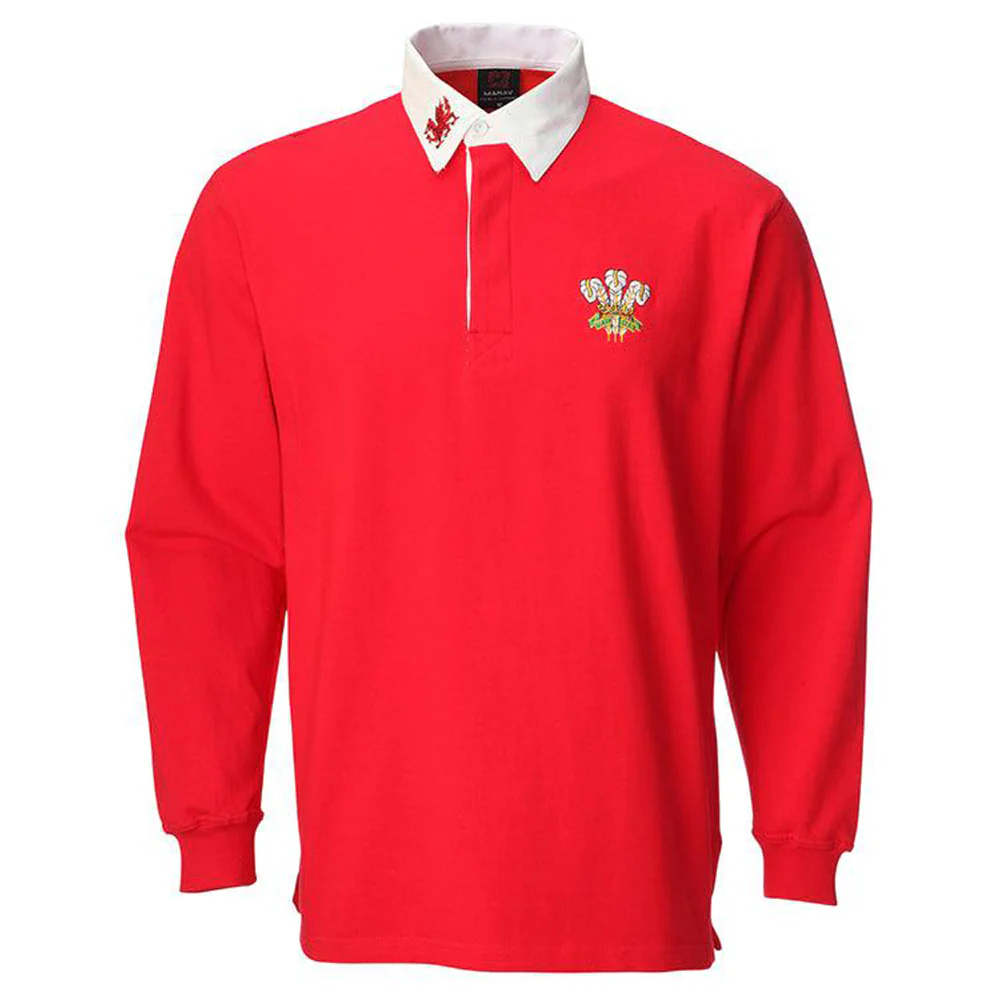 Adults Traditional Long Sleeve Welsh Rugby Shirt