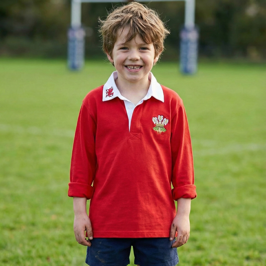 Kids Traditional Long Sleeve Welsh Rugby Shirt