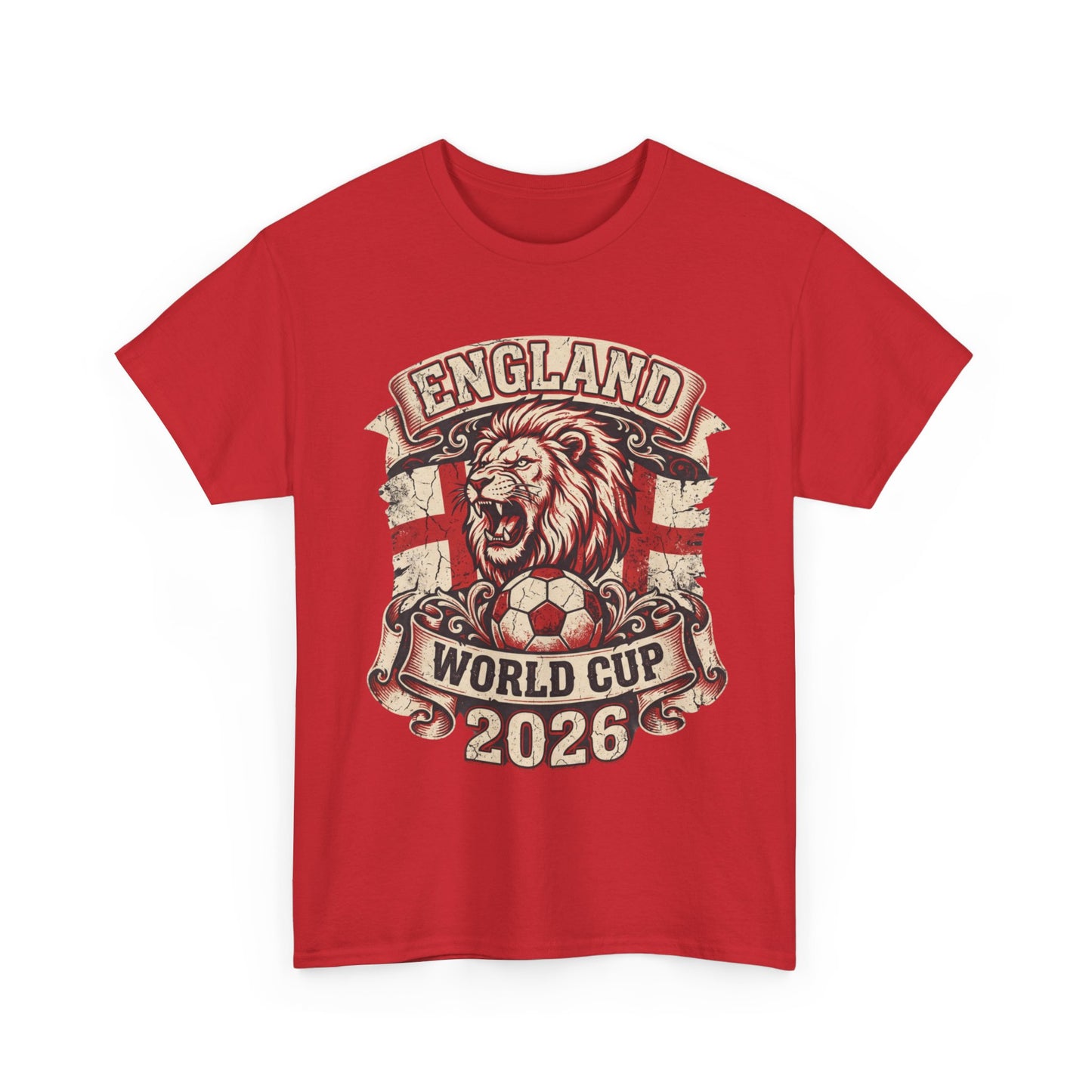 England World Cup 2026 T‑Shirt – Lion Crest Soccer Fan Tee
