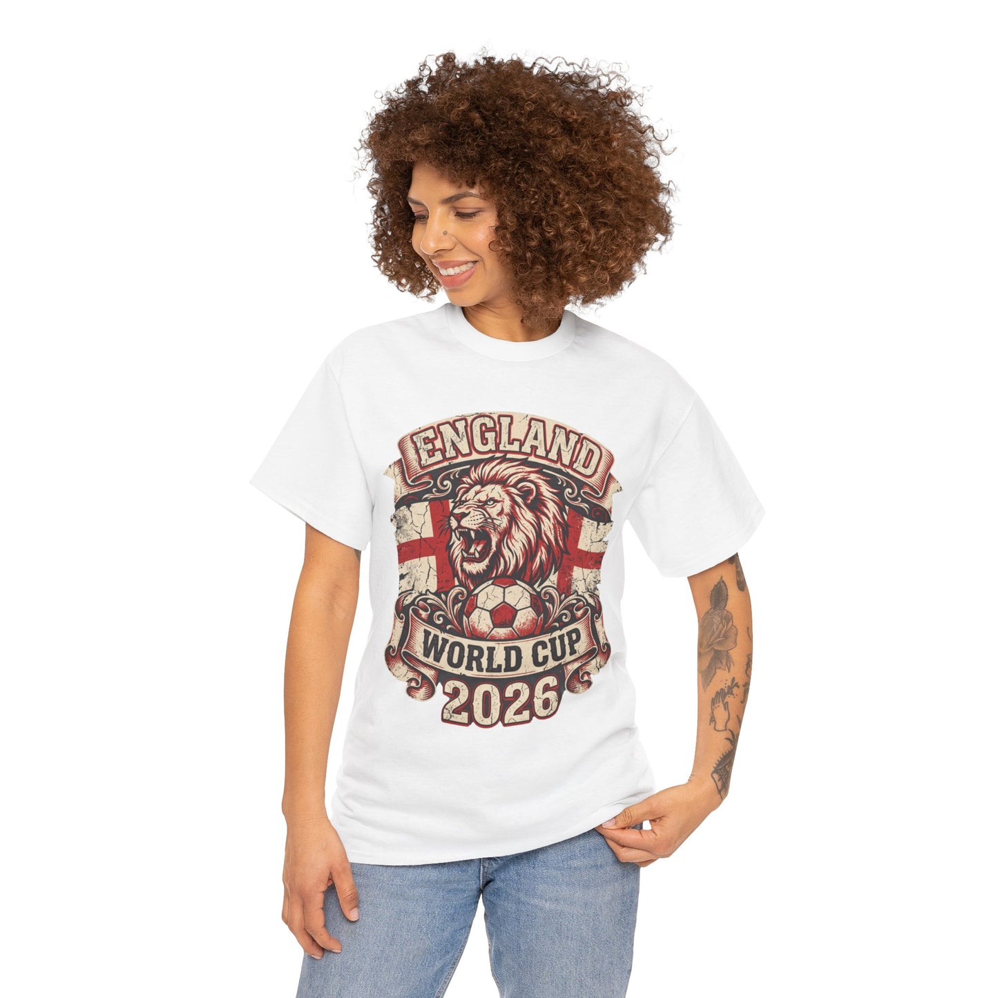 England World Cup 2026 T‑Shirt – Lion Crest Soccer Fan Tee