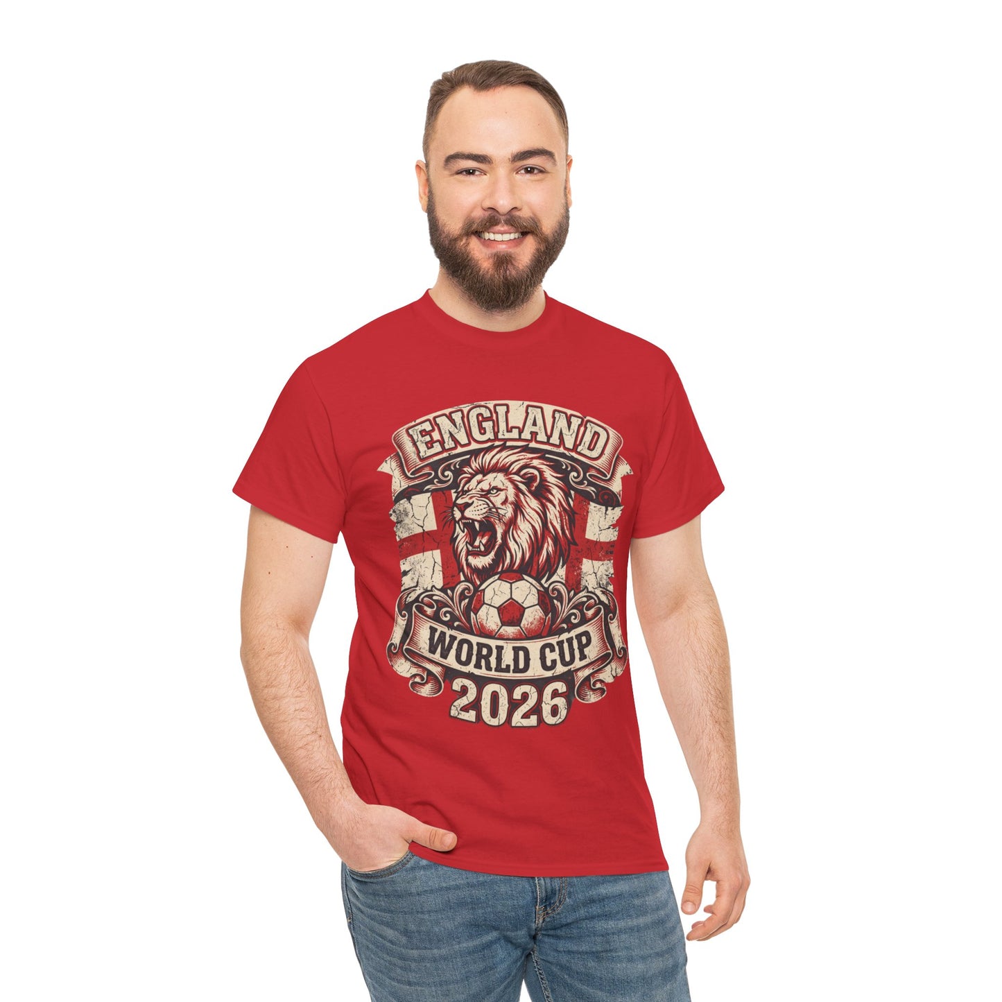 England World Cup 2026 T‑Shirt – Lion Crest Soccer Fan Tee