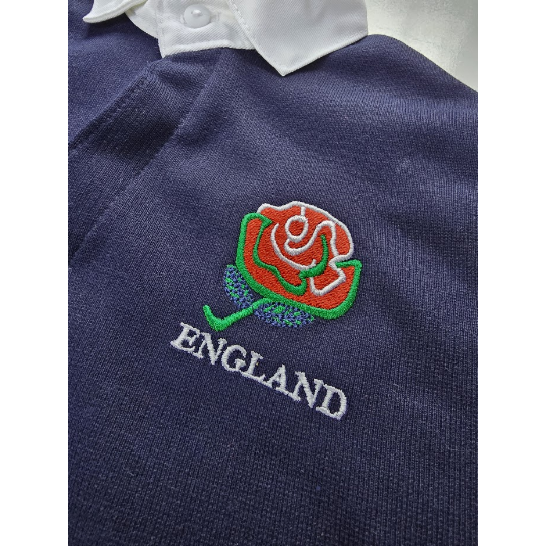 Rugby Baby Kids Retro England English Polo Shirt Size 0 Months To 14 Years