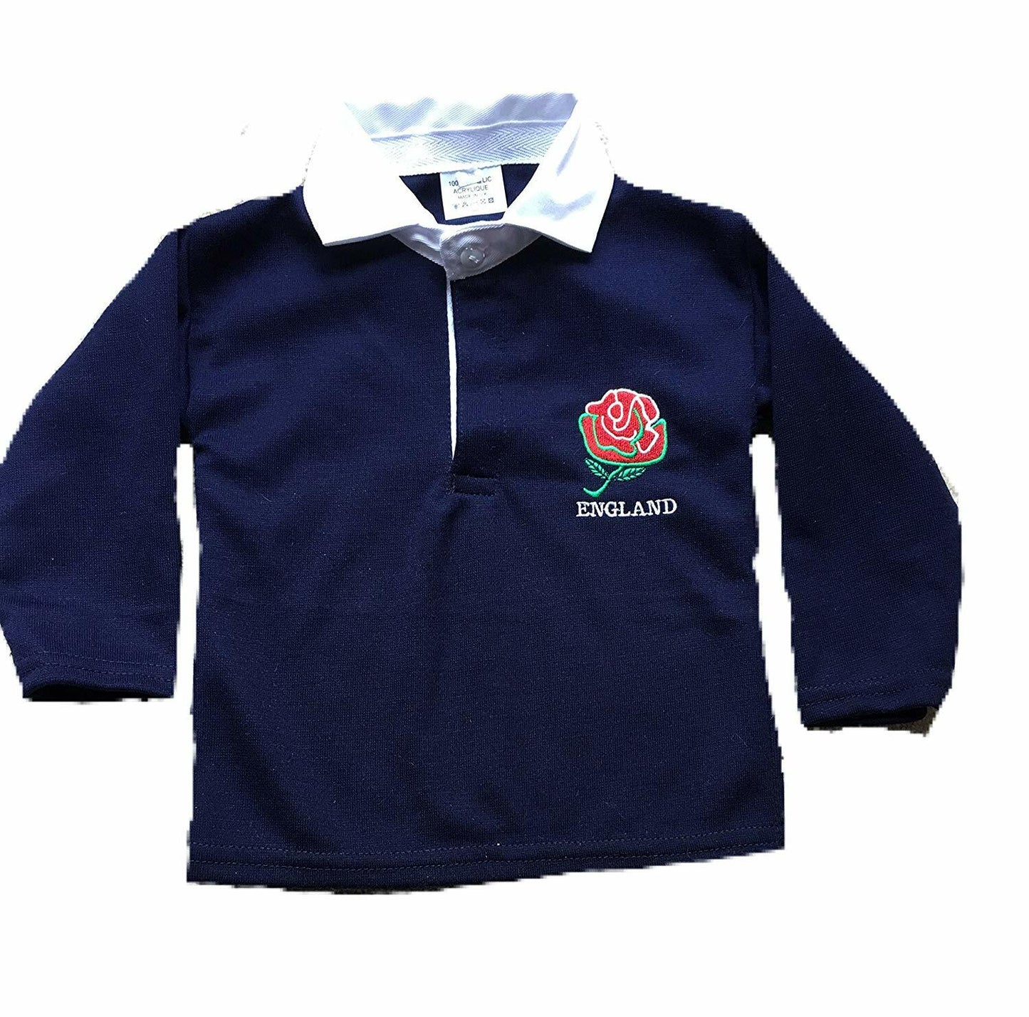 Rugby Baby Kids Retro England English Polo Shirt Size 0 Months To 14 Years