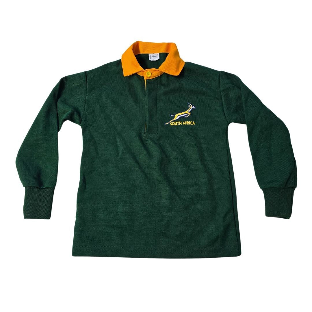 Rugby Baby Kids Green South Africa Springboks Polo Shirt Size 0Months To 13 Year