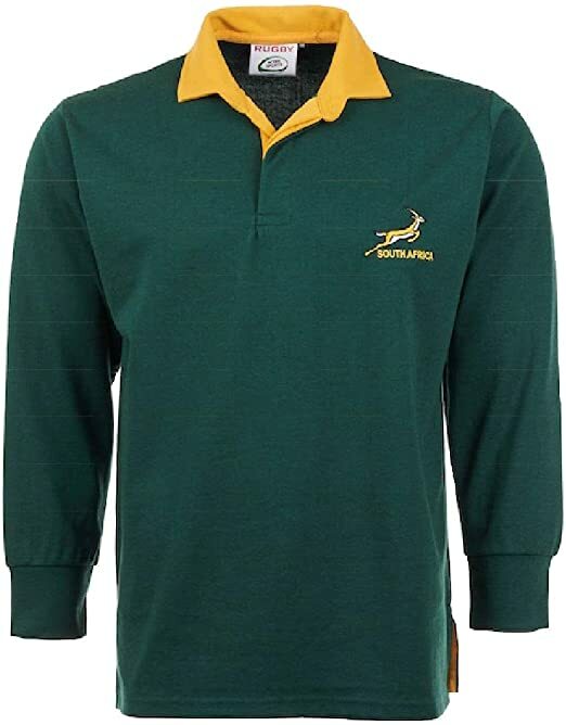Rugby Unisex Adults Green South Africa Springboks Polo Shirt Size Small-6XL