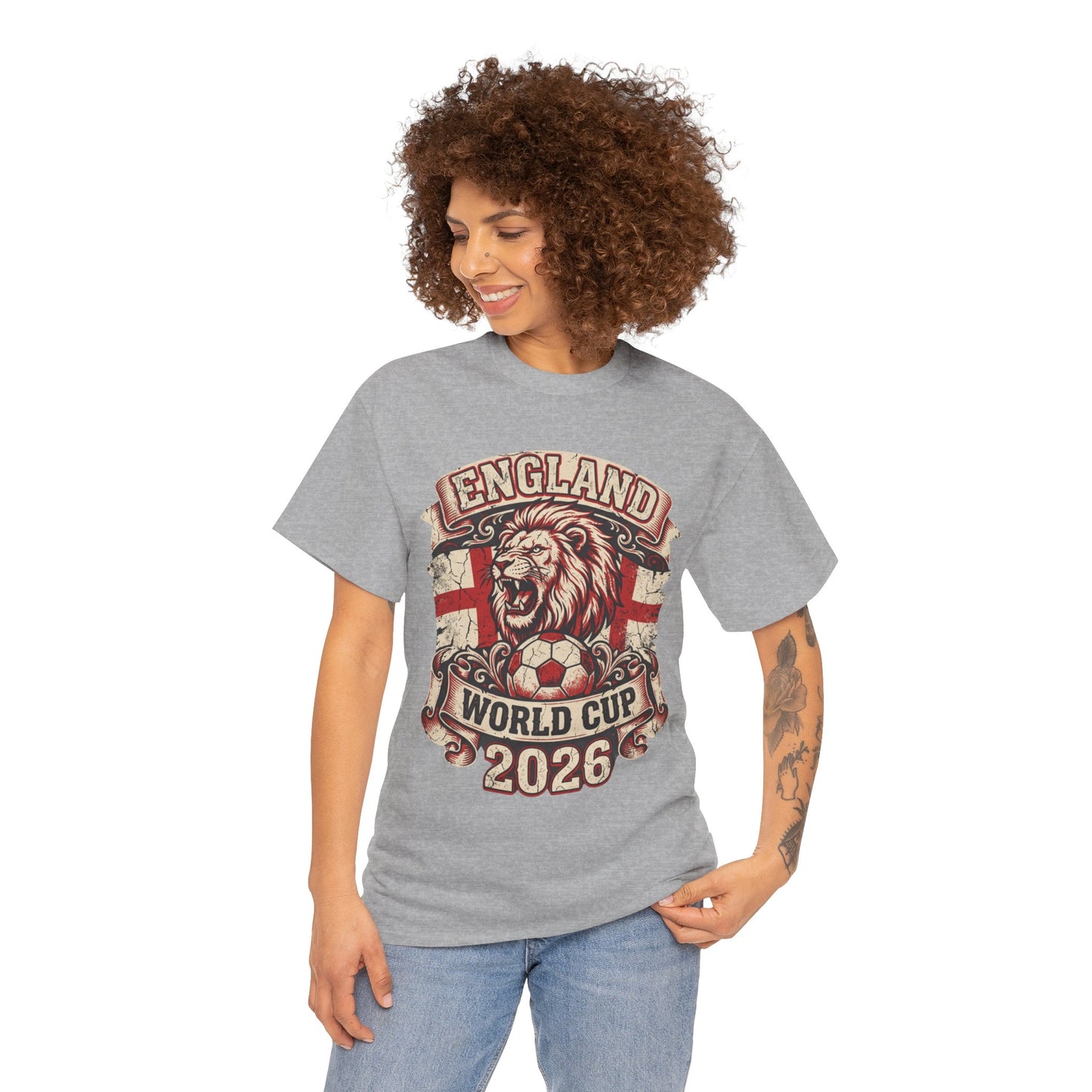 England World Cup 2026 T‑Shirt – Lion Crest Soccer Fan Tee