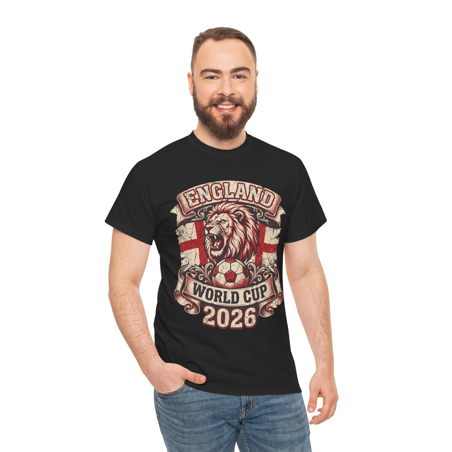 England World Cup 2026 T‑Shirt – Lion Crest Soccer Fan Tee