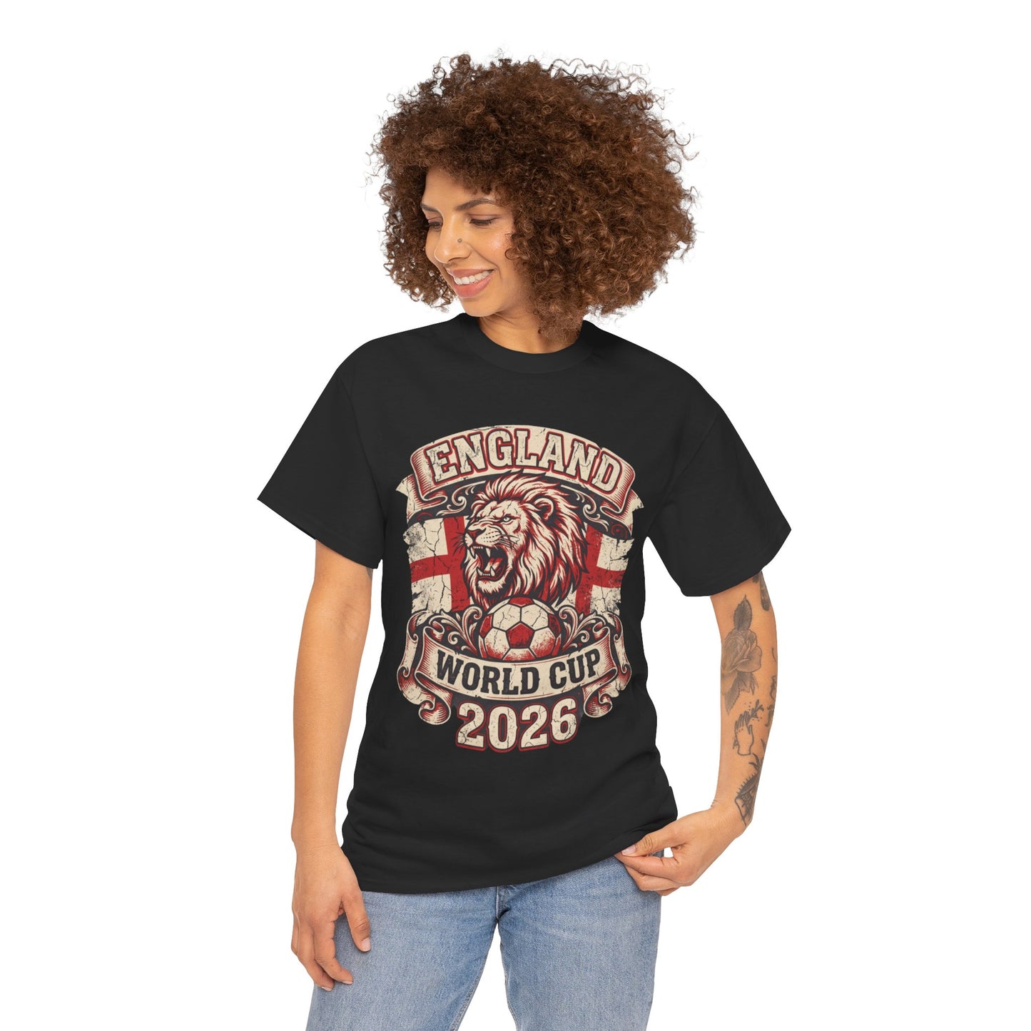 England World Cup 2026 T‑Shirt – Lion Crest Soccer Fan Tee