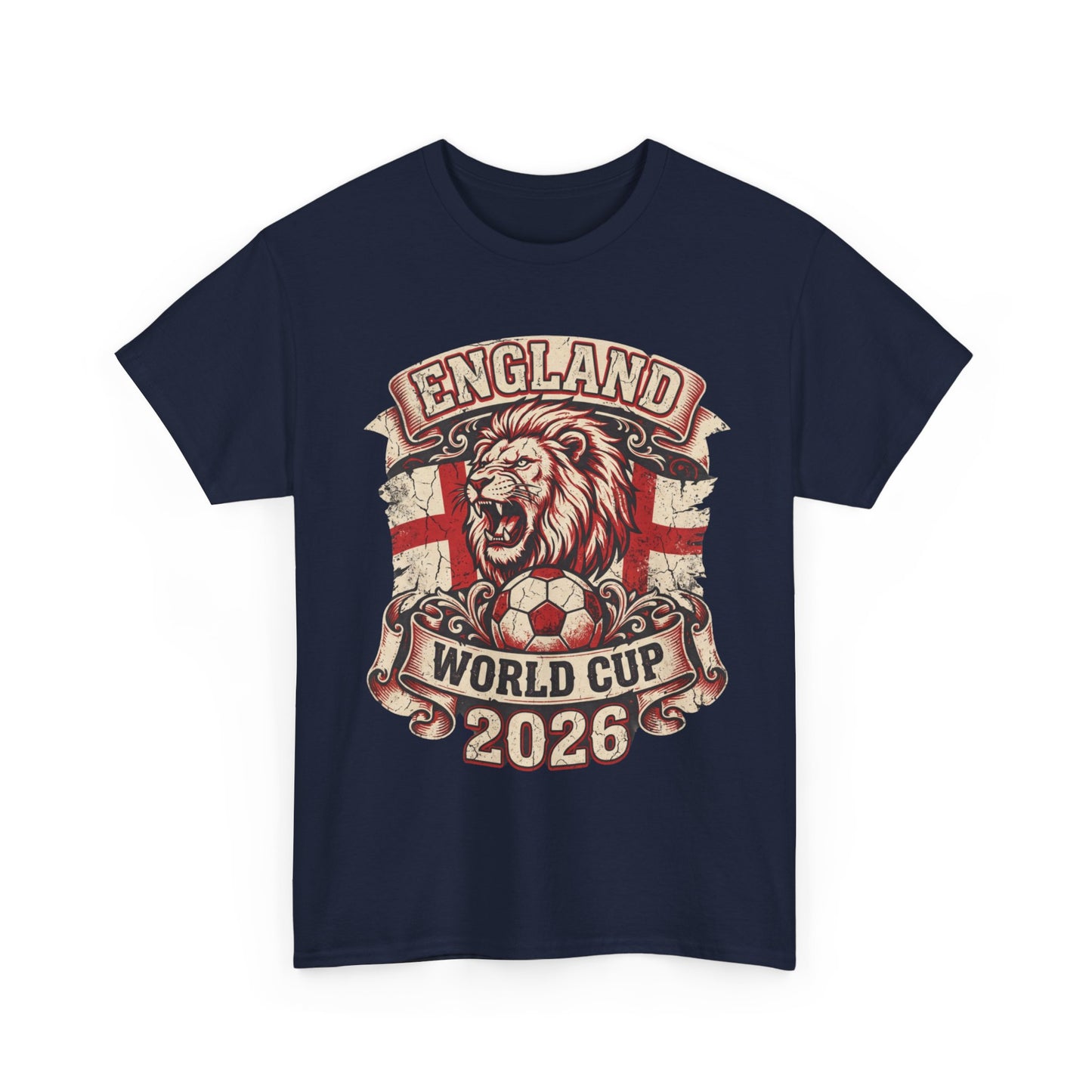 England World Cup 2026 T‑Shirt – Lion Crest Soccer Fan Tee