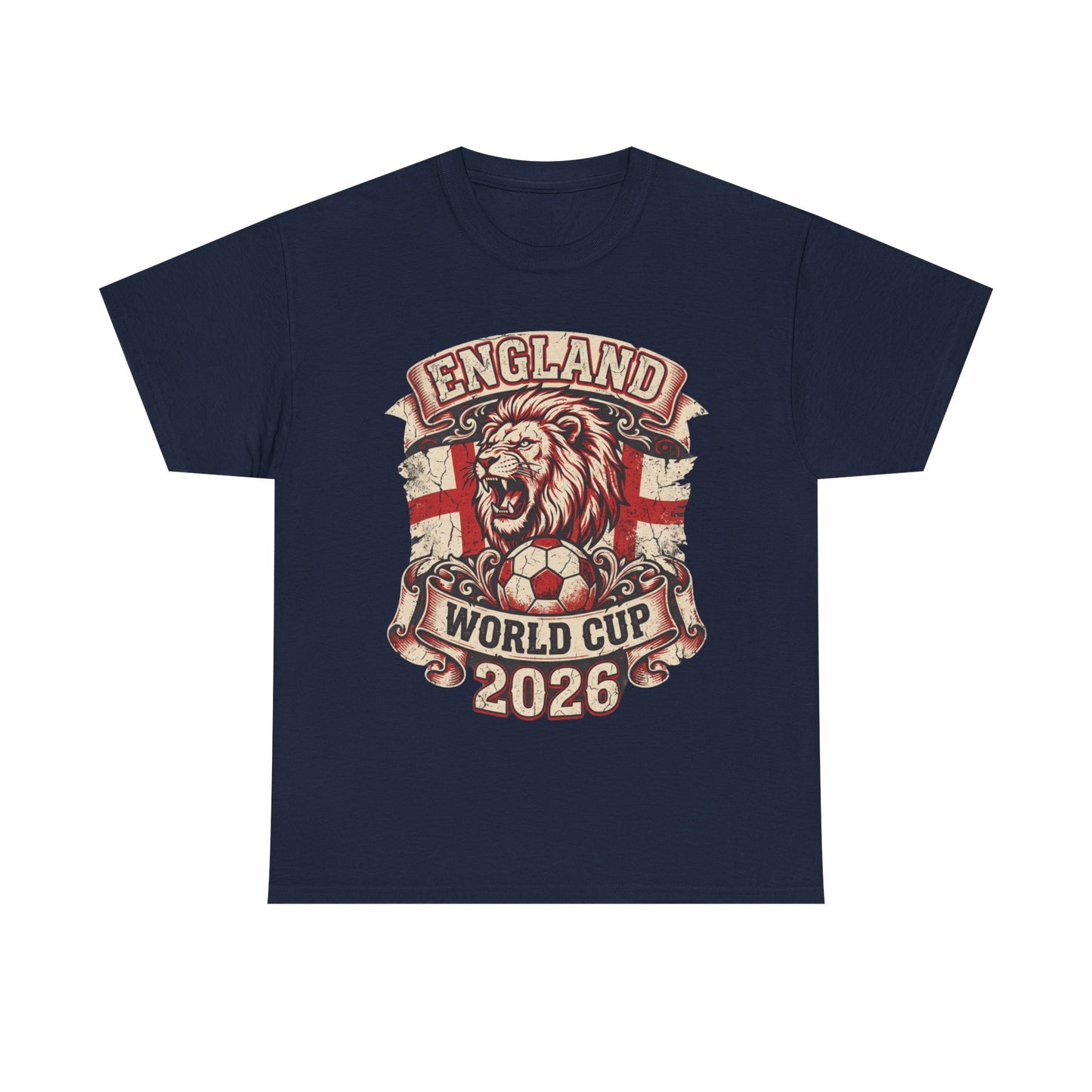 England World Cup 2026 T‑Shirt – Lion Crest Soccer Fan Tee