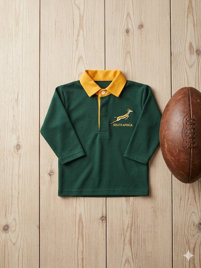 Kids Traditional Long Sleeve South Africa Rugby Shirt