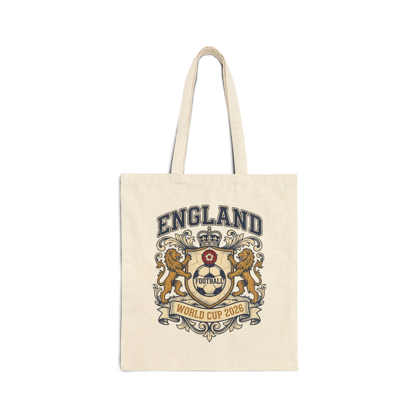 England World Cup 2026 lion crest cotton tote bag