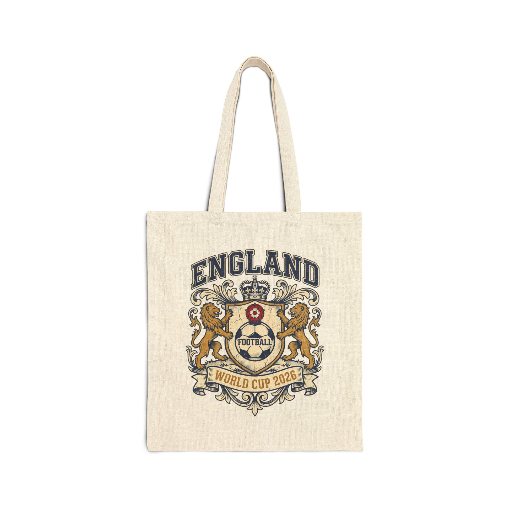 England World Cup 2026 lion crest cotton tote bag