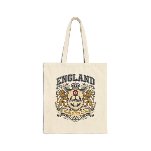 England World Cup 2026 lion crest cotton tote bag
