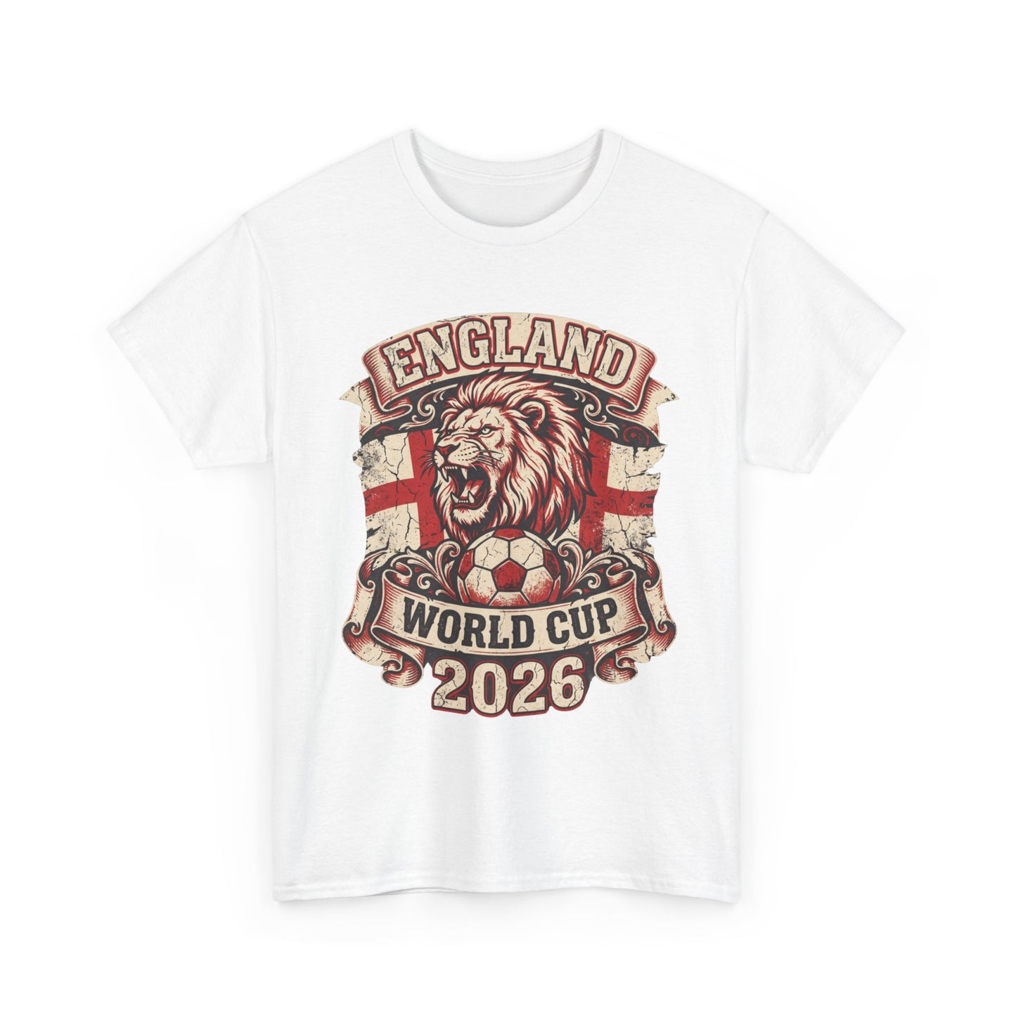 England World Cup 2026 T‑Shirt – Lion Crest Soccer Fan Tee
