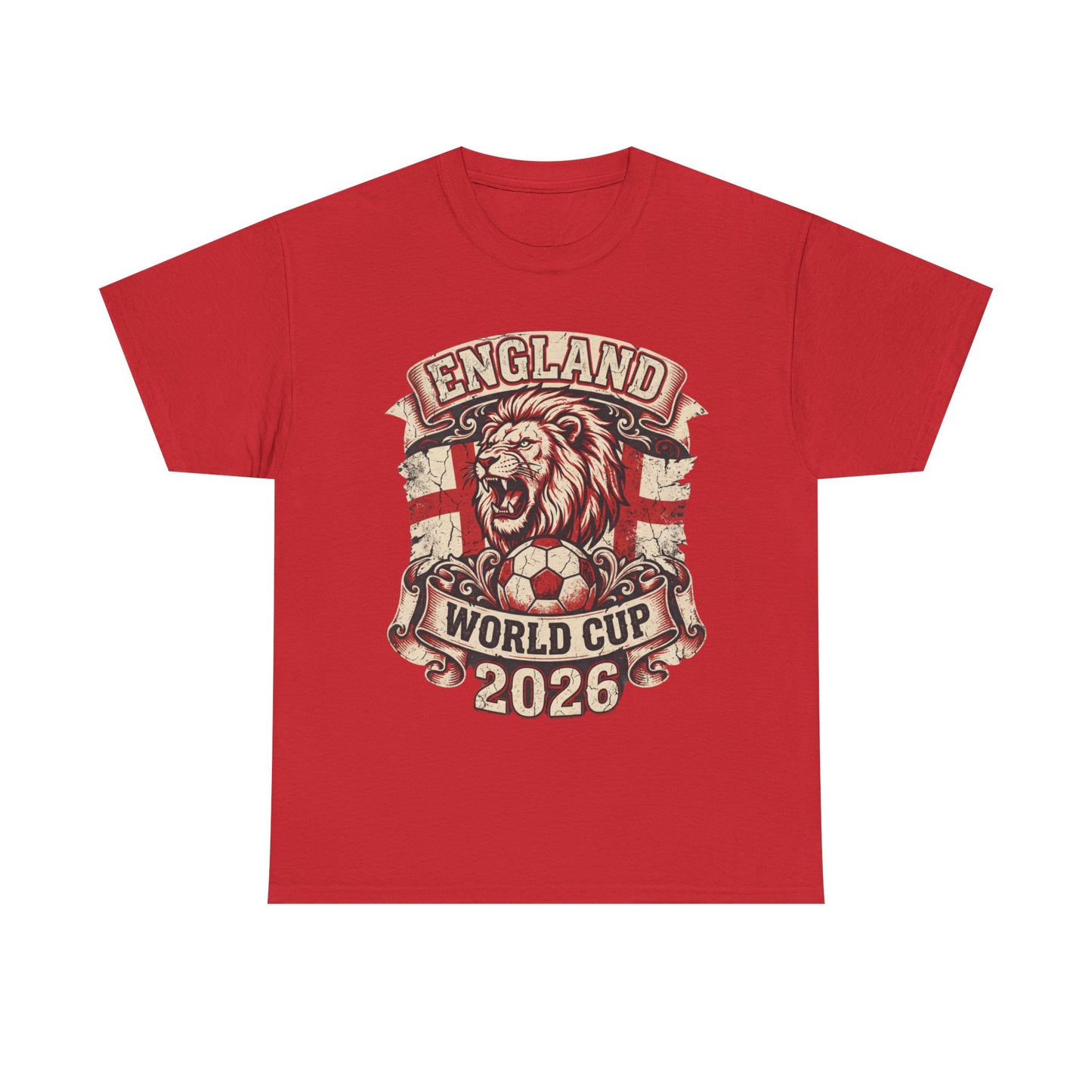 England World Cup 2026 T‑Shirt – Lion Crest Soccer Fan Tee