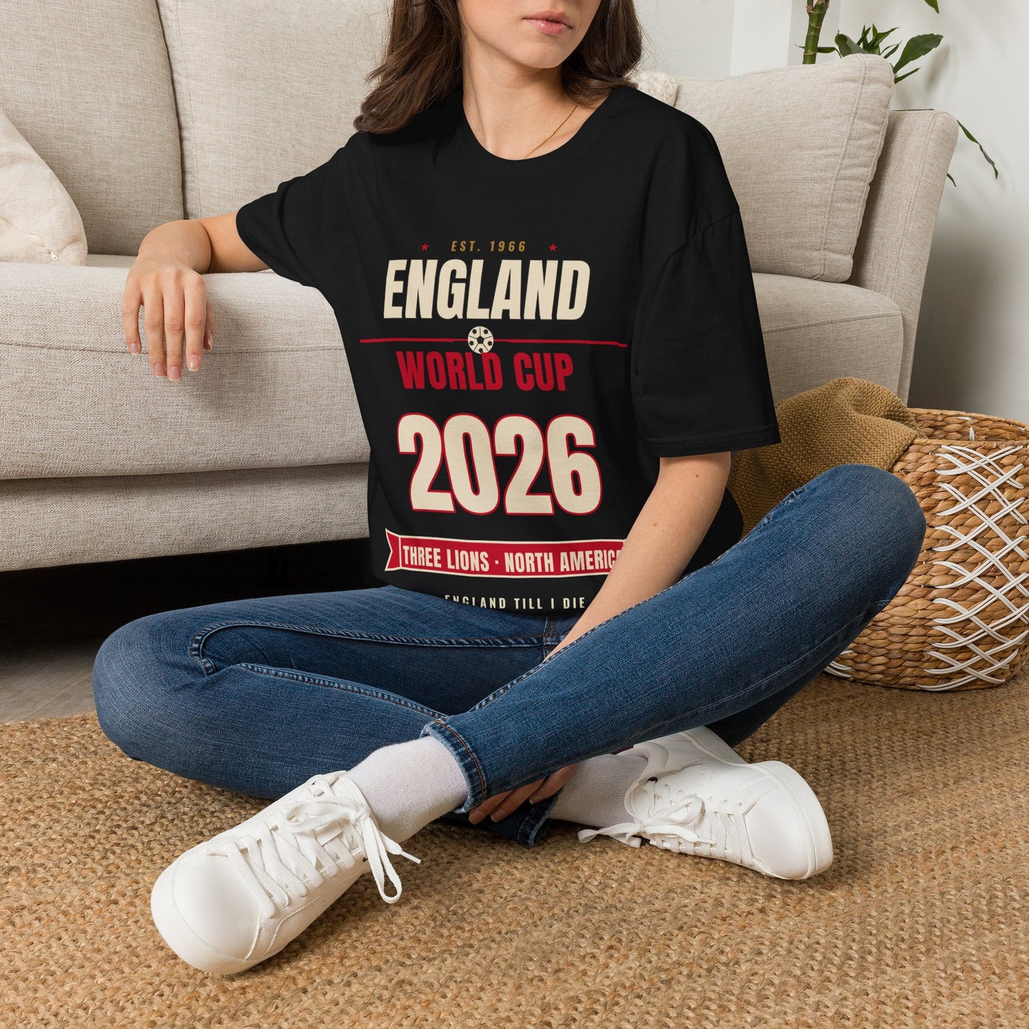England World Cup 2026 T-Shirt — Three Lions Football Fan Tee