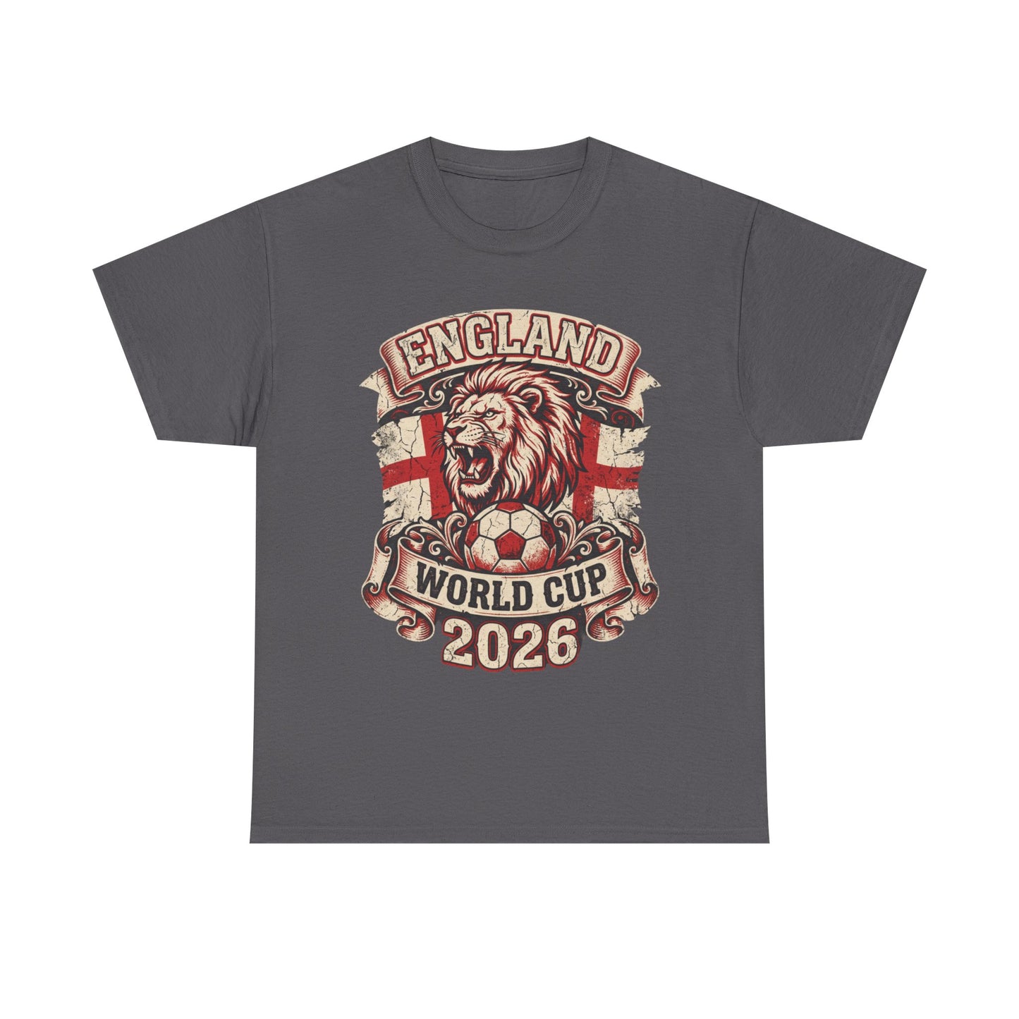 England World Cup 2026 T‑Shirt – Lion Crest Soccer Fan Tee
