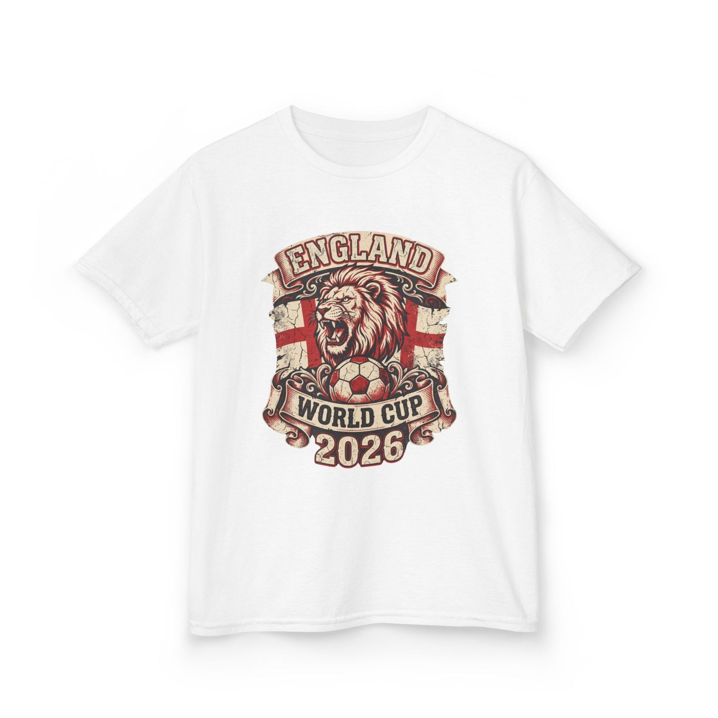 England World Cup 2026 Kids T-Shirt — Lion Soccer Supporter Tee