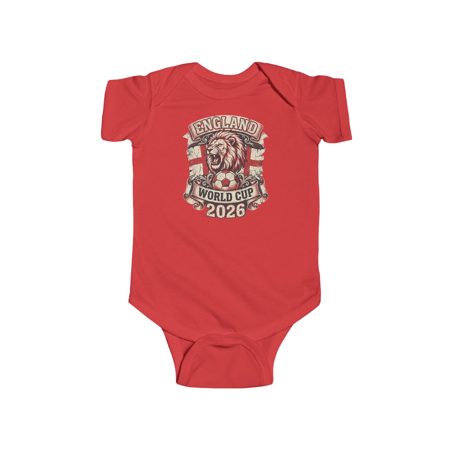 England World Cup 2026 Baby Bodysuit - Lion Crest Infant Onesie