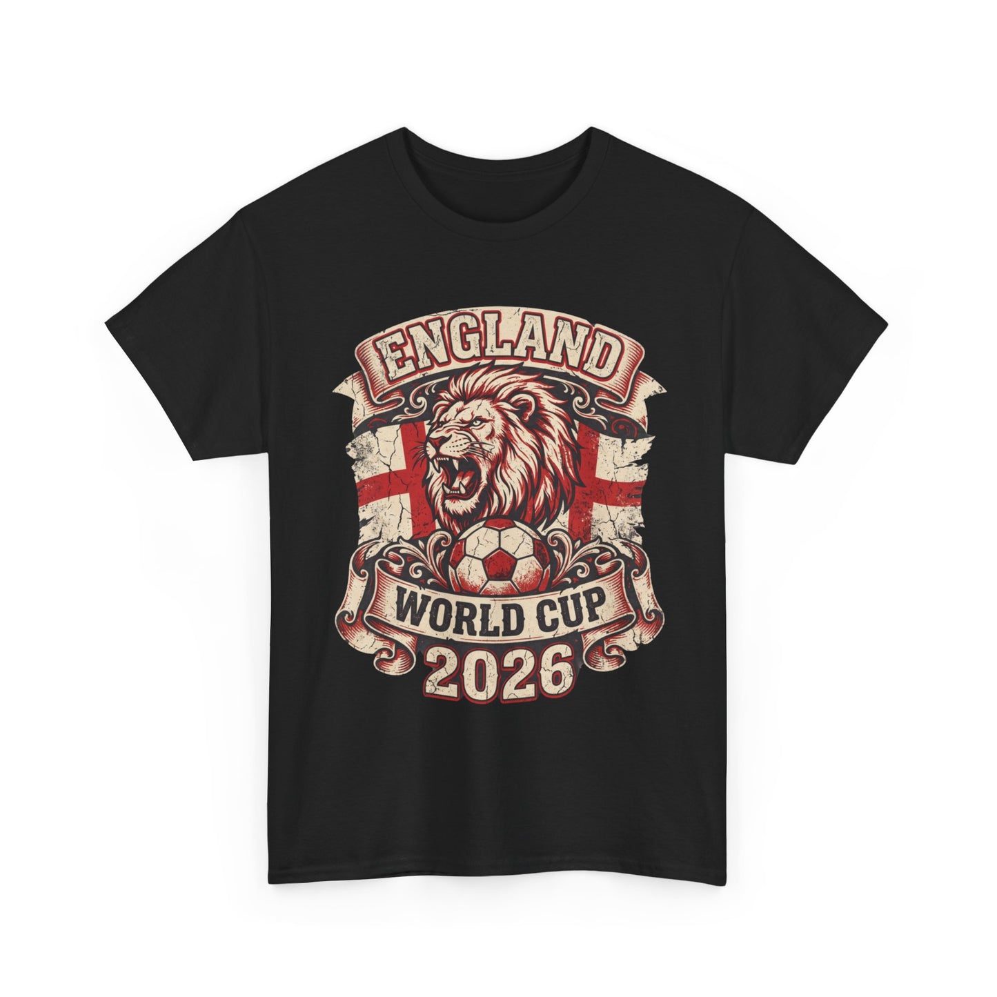 England World Cup 2026 T‑Shirt – Lion Crest Soccer Fan Tee