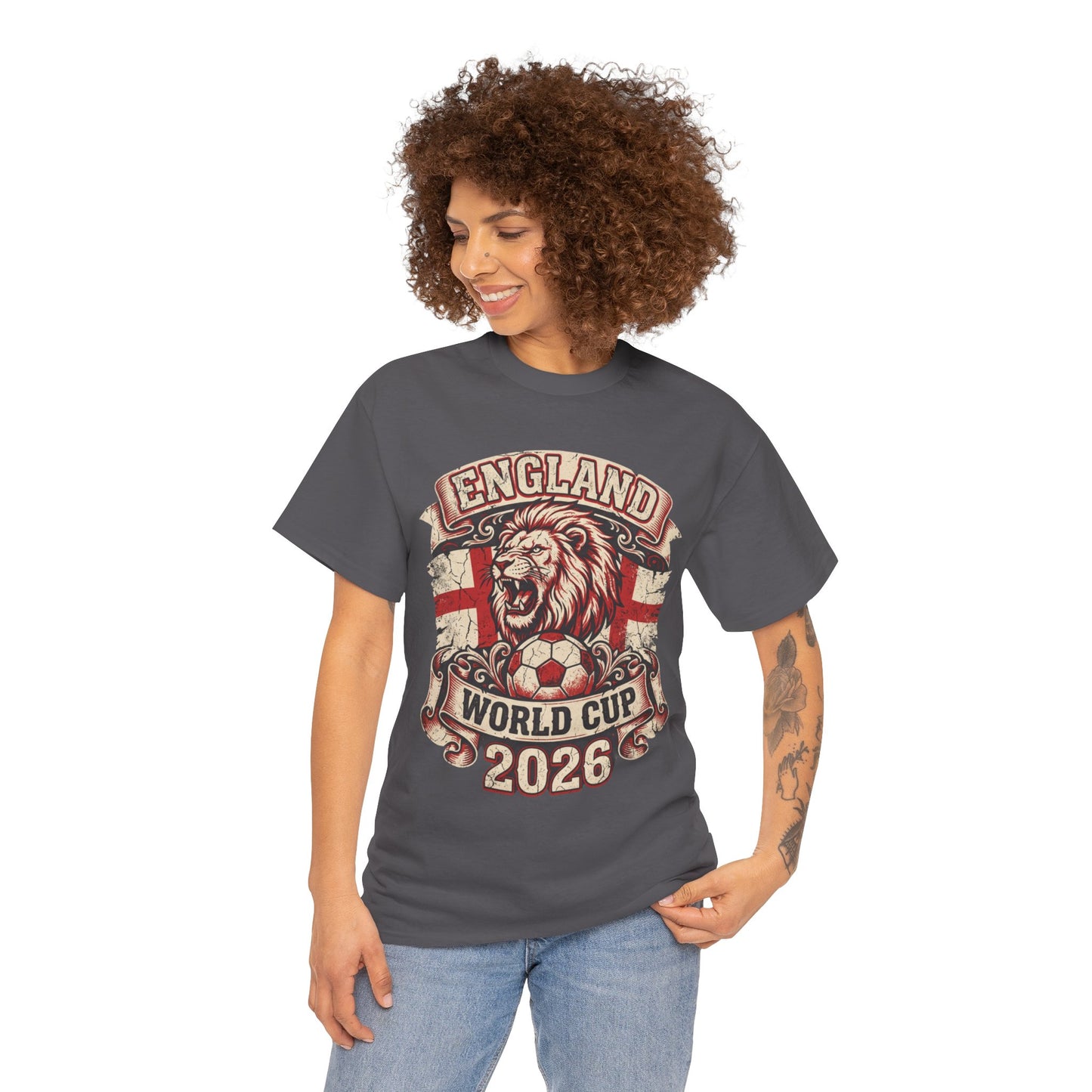 England World Cup 2026 T‑Shirt – Lion Crest Soccer Fan Tee
