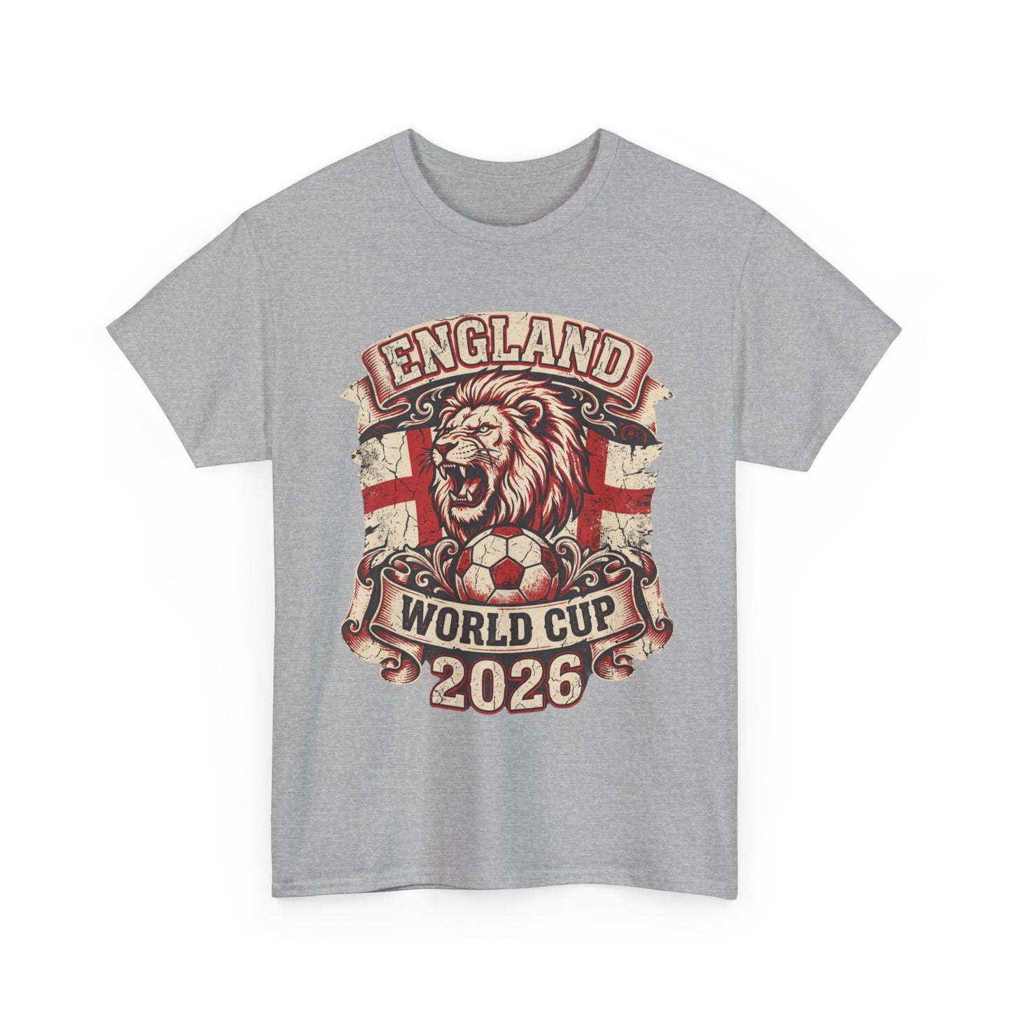 England World Cup 2026 T‑Shirt – Lion Crest Soccer Fan Tee