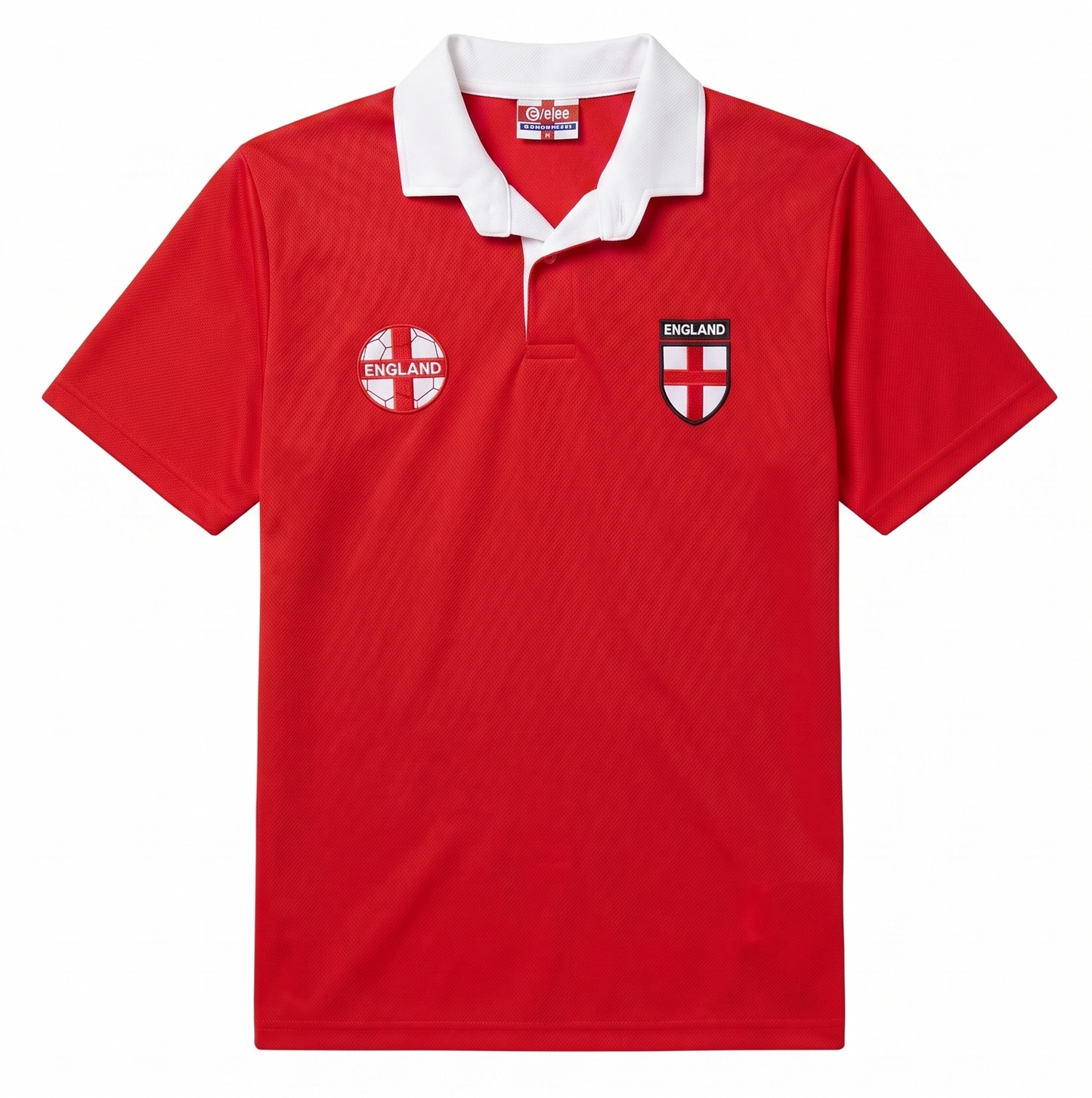 England Football Polo Shirt – Supporters Crest Jersey (Navy, Red, White)