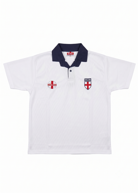 England Football Polo Shirt – Supporters Crest Jersey (Navy, Red, White)