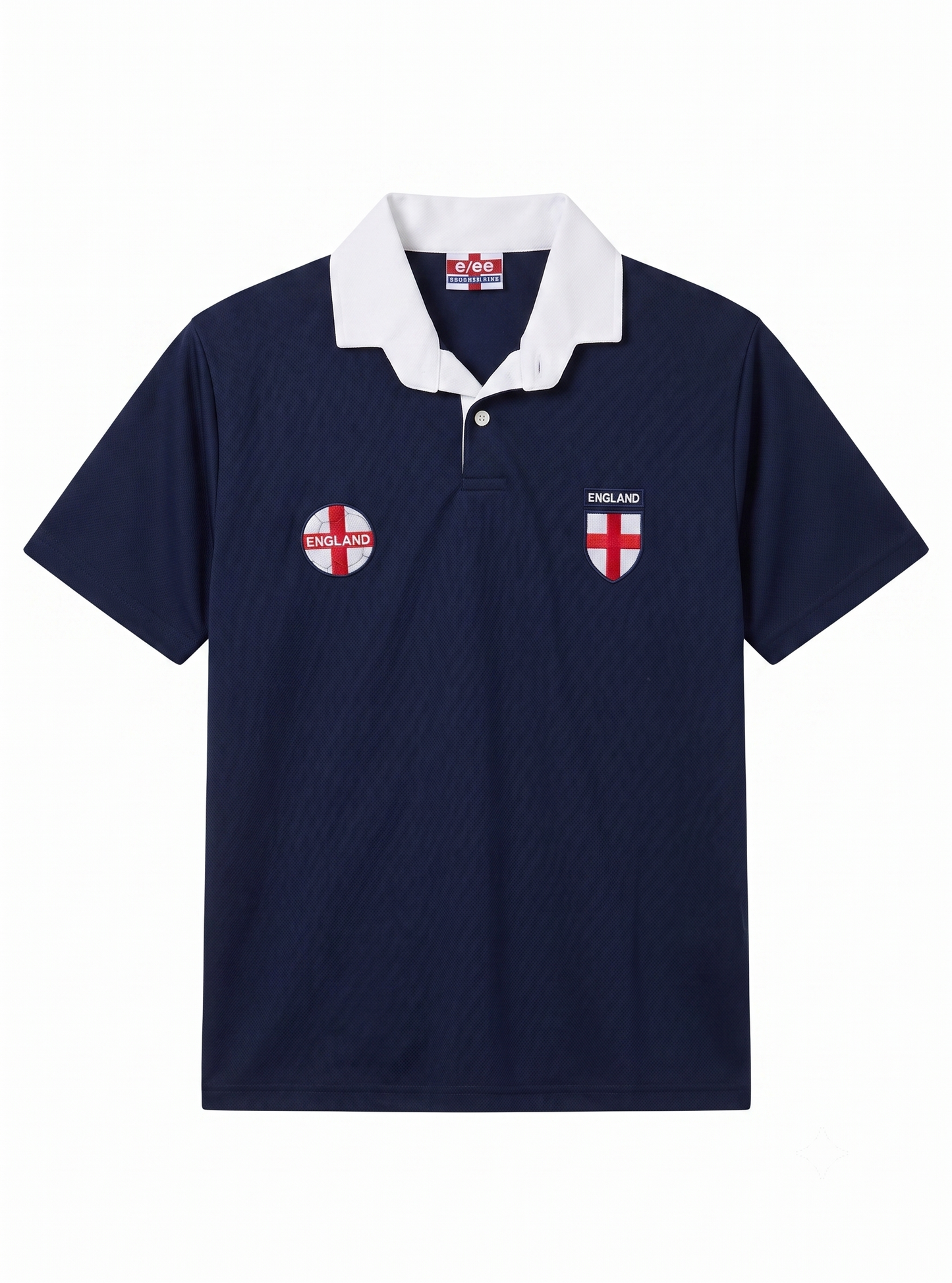 England Football Polo Shirt – Supporters Crest Jersey (Navy, Red, White)